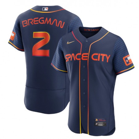 Men's Houston Astros #2 Alex Bregman 2022 Navy City Connect Flex Base Stitched Baseball Jersey D67O