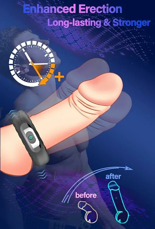 Cock Ring Vibrating Penis Rings Adult Male Sex Toy with 10 Vibration Modes Male Delayed Orgasm Toys for Men G spot Vibrator Dildo Sex Toys & Games for Couples