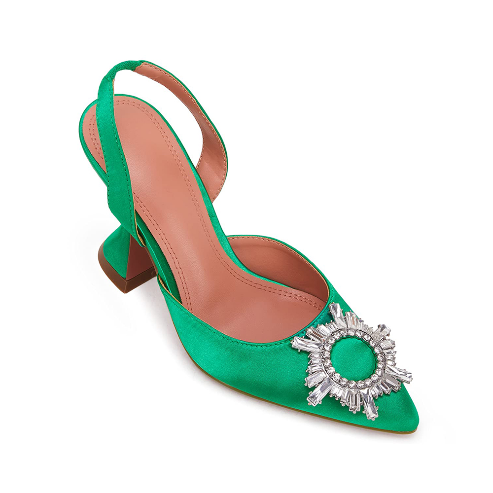 95mm Begum Crystal Party Wedding Slingback Women's Pumps-MERUMOTE