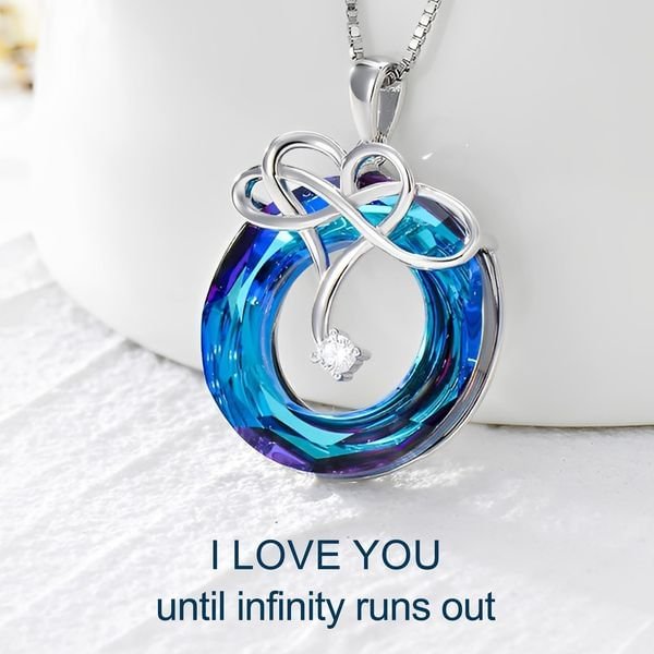 For Love - S925 I Love You until Infinity Runs Out Crystal Infinity Necklace