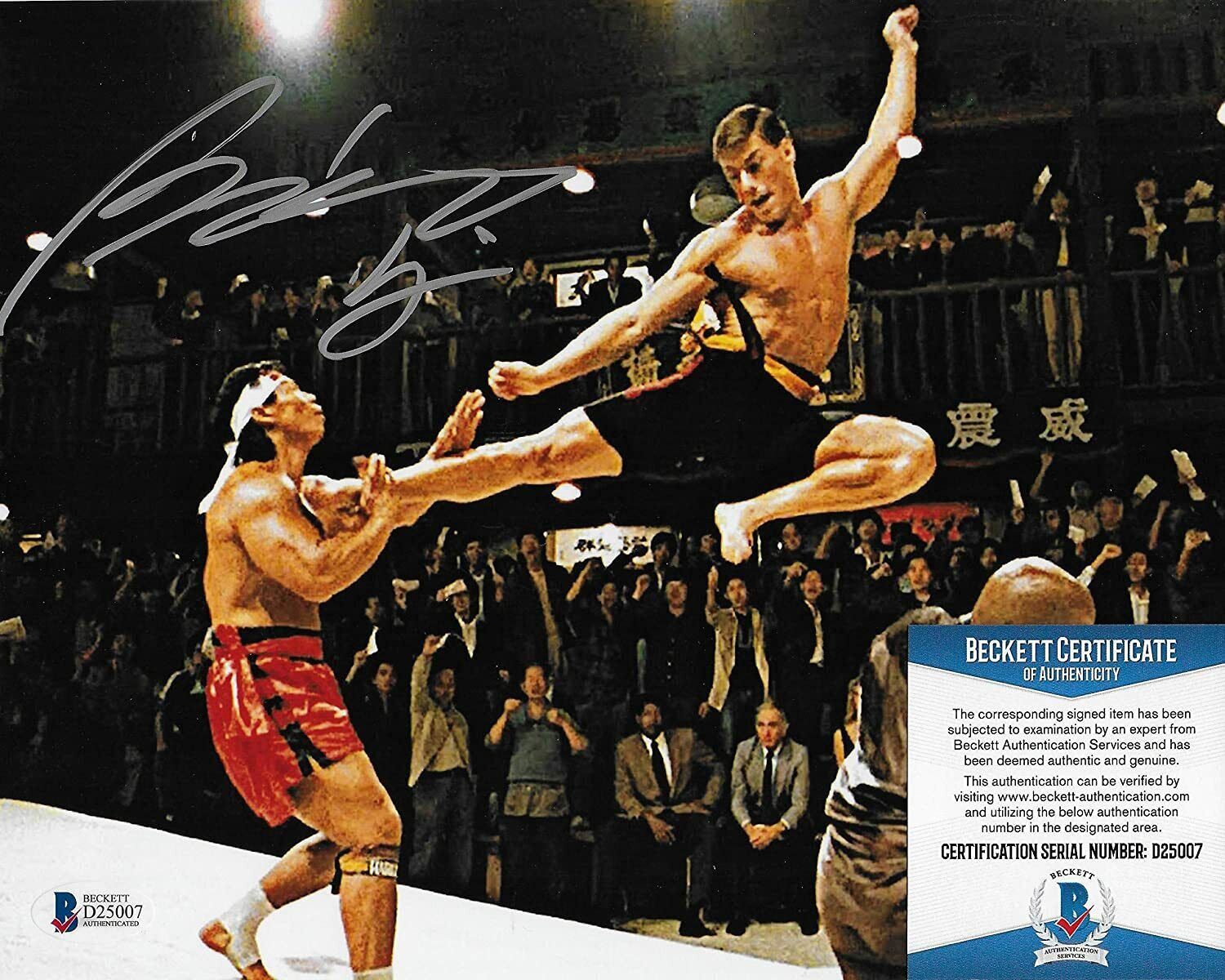 Bolo Yeung Bloodsport with Beckett COA Original Autographed 11X14