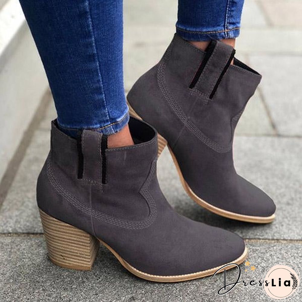 Sweet Middle Chunky Heel Boots