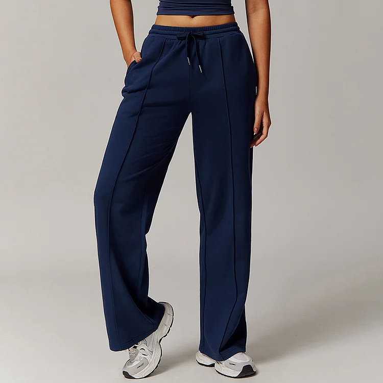 PASUXI Buy in Bulk: High Waist Loose Fit Sports Sweatpants for Women - Pocket Casual Pants huanwei