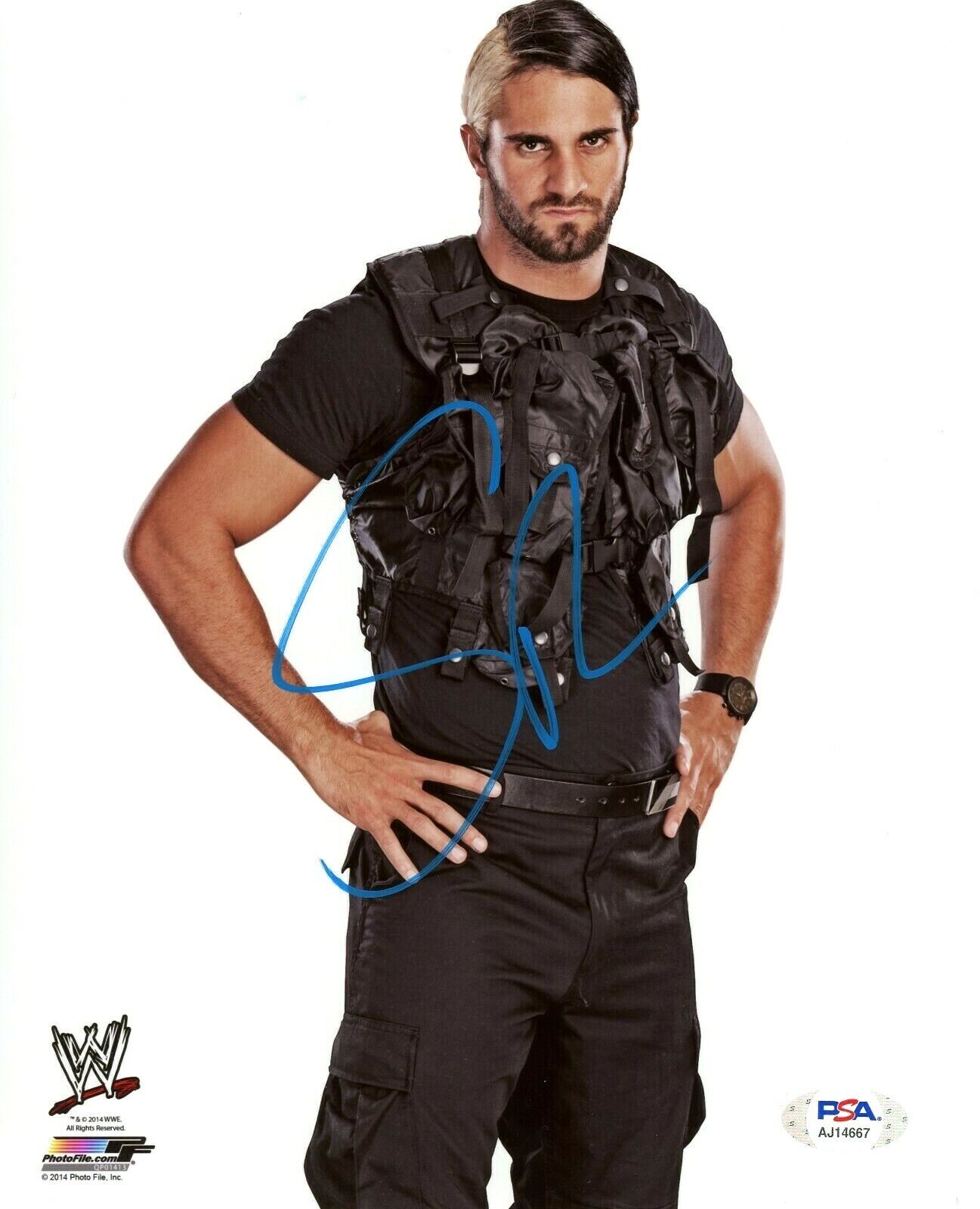 WWE SETH ROLLINS HAND SIGNED AUTOGRAPHED 8X10 Photo Poster painting WITH PROOF AND PSA COA 15