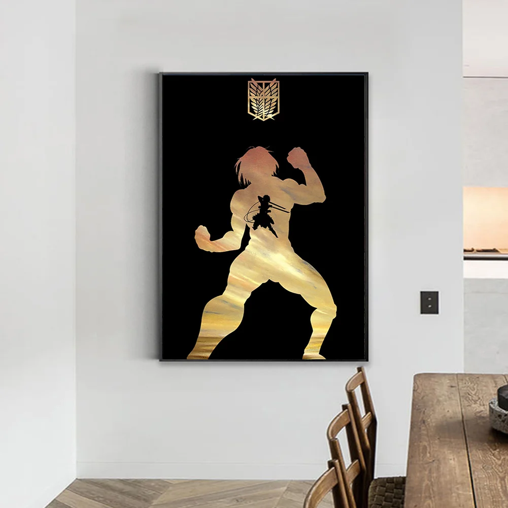 Full Round Diamond Painting 35*50cm - Attack On Titan - Silhouette