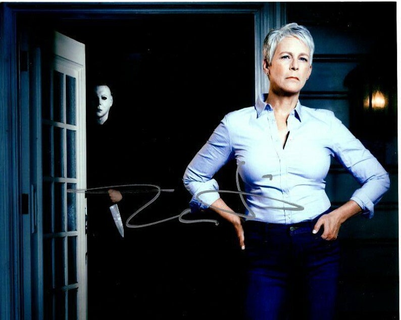 Jamie lee curtis signed autographed 8x10 halloween w michael myers Photo Poster painting