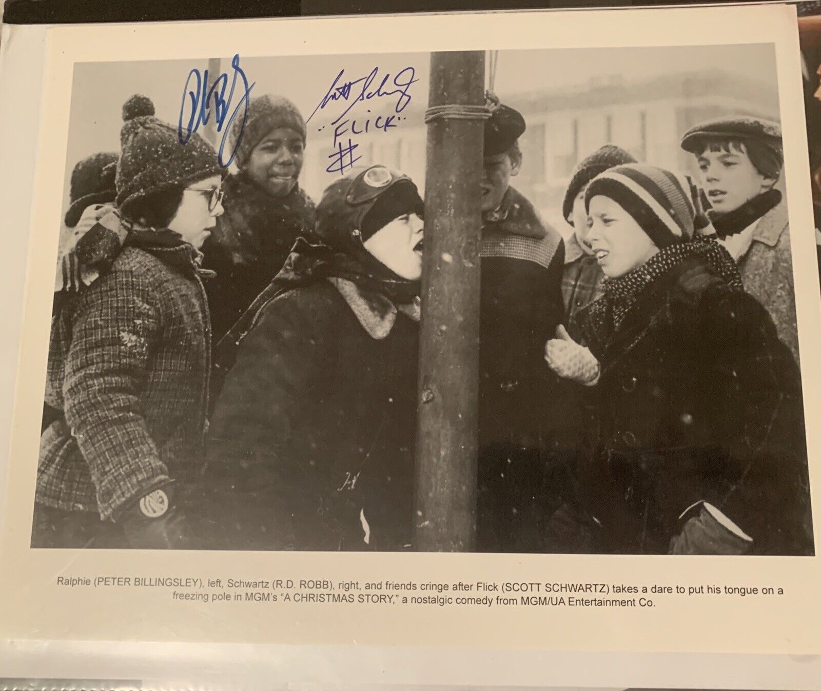 a christmas story signed Auto 8x10 Photo Poster painting Pic scott schwartz peter billingsley