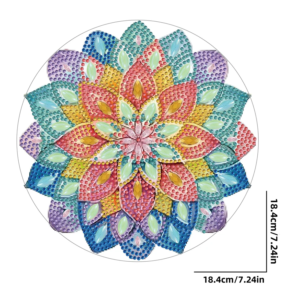 Acrylic Mandala 5D DIY Diamond Painting Serving Tray for Home Desk Coffee Table