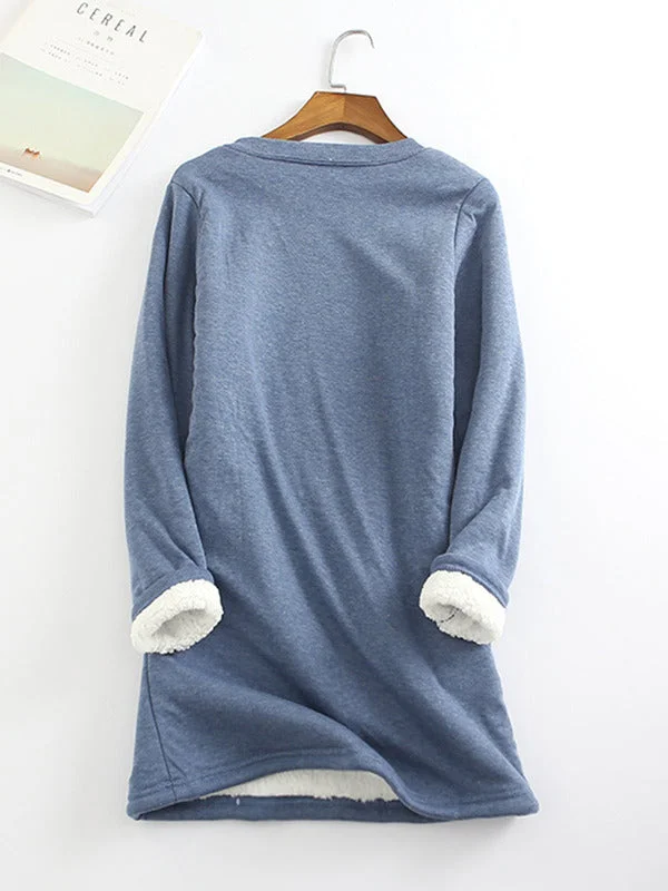 Solid Color Plush Thermal Sweatshirt (Fabric Upgrade)