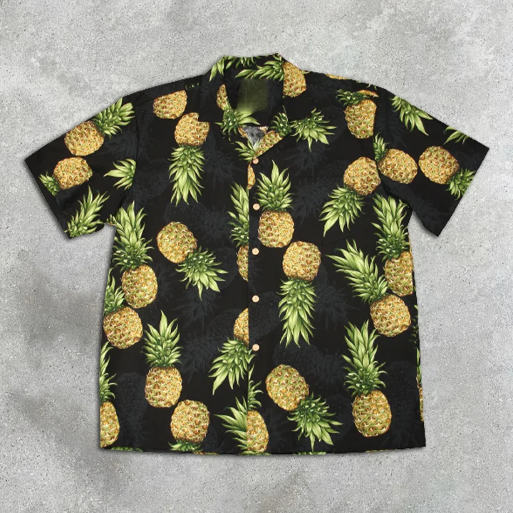 Pineapple Print Resort Short Sleeve Shirt