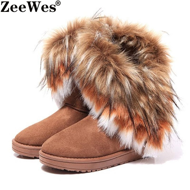 2019Women Winter Warm Boots Antiskid Outsole Lady Snow Boot Shiny Brand Fashion Style Easy Wear Hairy Ankle Boots Plus Size36-42