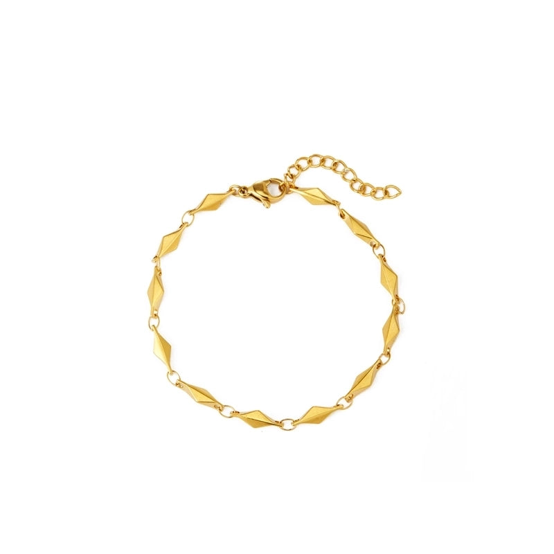 Minimalist Commute Solid Color 304 Stainless Steel None 18K Gold Plated Bracelets Necklace