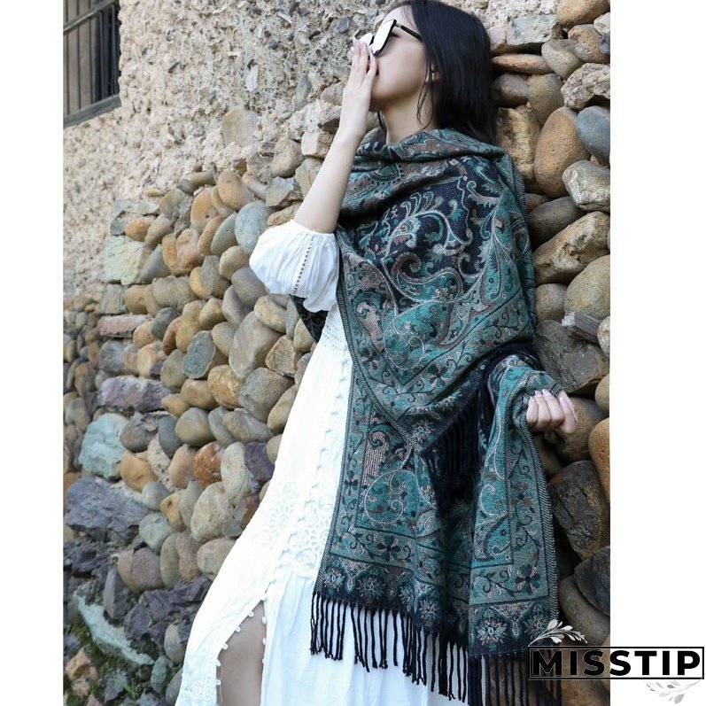 Big Shawl Women's Scarf Dual-use Sunscreen Ethnic Style Cloak Scarf