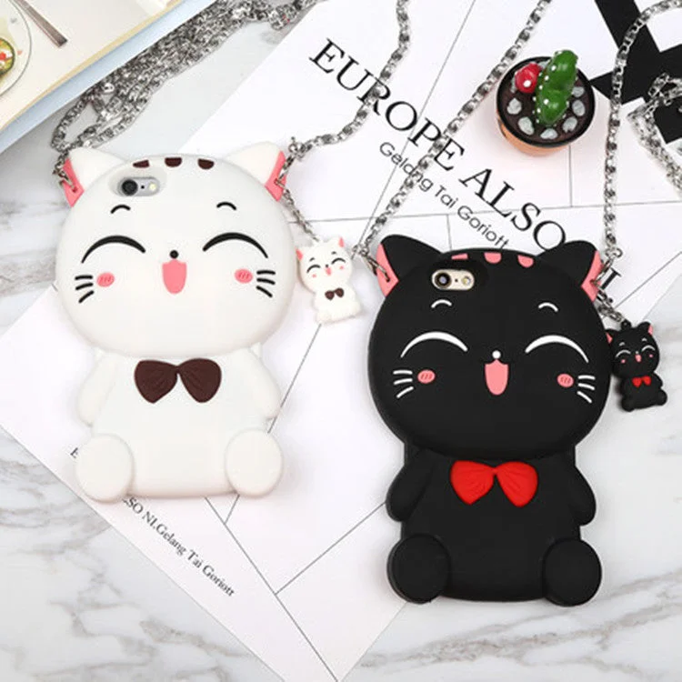 Black/White Kawaii Neko Cat iPhone Case SP168219