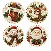 4pcs Acrylic DIY Pearl Painting Coaster Kit - Christmas
