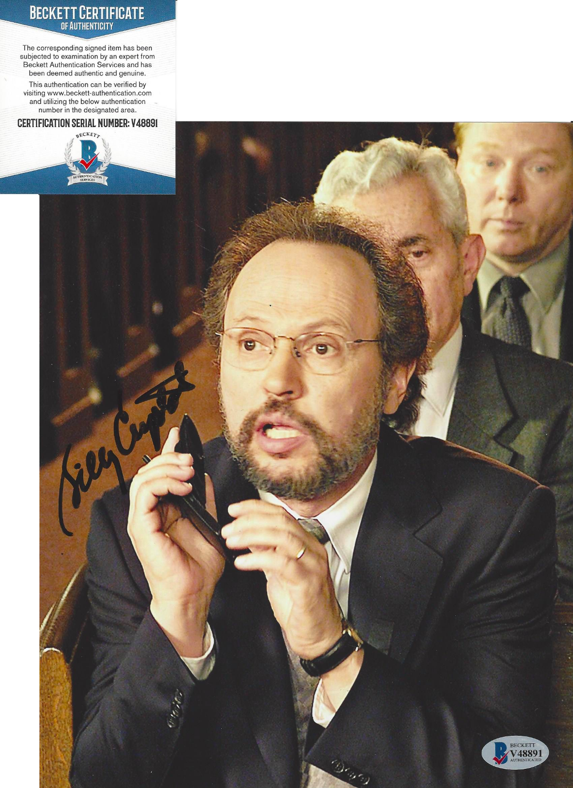 BILLY CRYSTAL SIGNED 'ANALYZE THAT' 8x10 MOVIE Photo Poster painting COMEDIAN BECKETT COA BAS