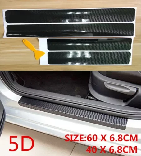 Dronehint Parts Accessories Carbon Fiber Vinyl Car Door Sill Scuff Plate Sticker 5D Cover (For: GMC) Parts