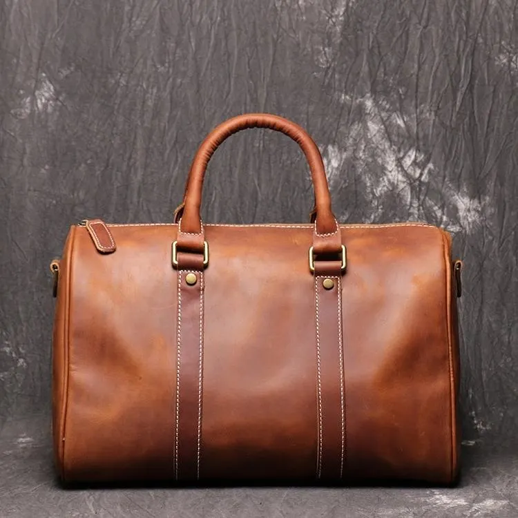 Fashion genuine leather casual crazy horse leather travel bags for weekender