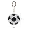 DIY Full Beads Football Printed Cross Stitch Embroidery Keychains Pendants