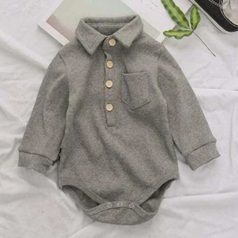 Spring Autumn Kids Boys Girl Long Sleeve Pure Color Rompers Infant Baby Boy Girl Newborn Rompers Clothes Baby Boy Girl Rompers