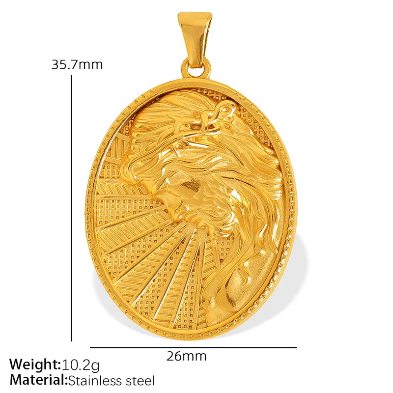 1 Piece 26*35.7mm 34*36.8mm 304 Stainless Steel 18K Gold Plated Virgin Mary Oval Solid Color Pendant Jewelry Accessories