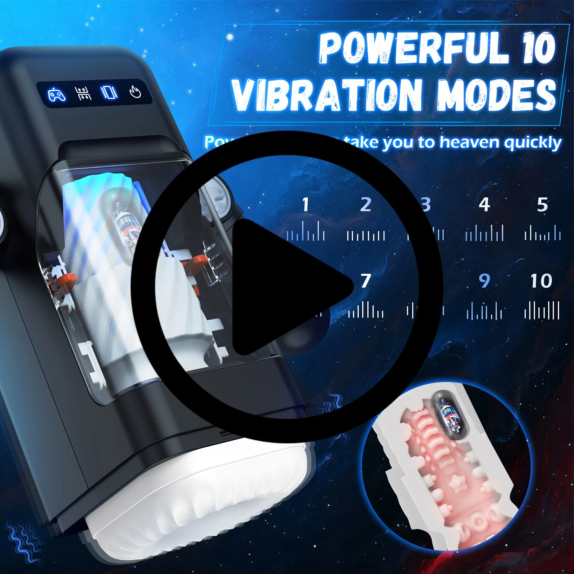 Automatic Male Masturbator with 10 Thrusting & Vibration Modes