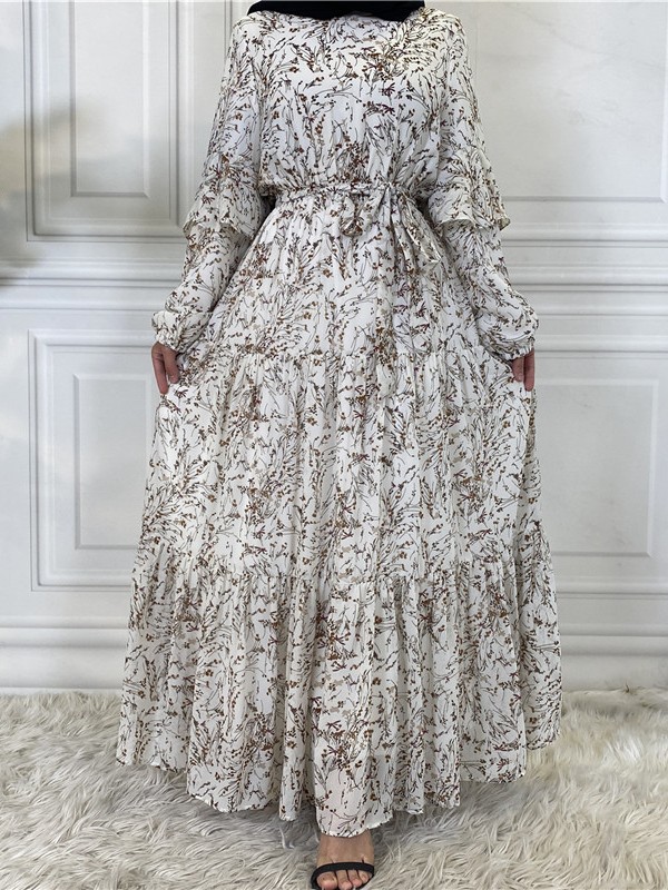Women's Floral Pattern Long Sleeve Kaftan | Oxredo Shop Ramadan Sale