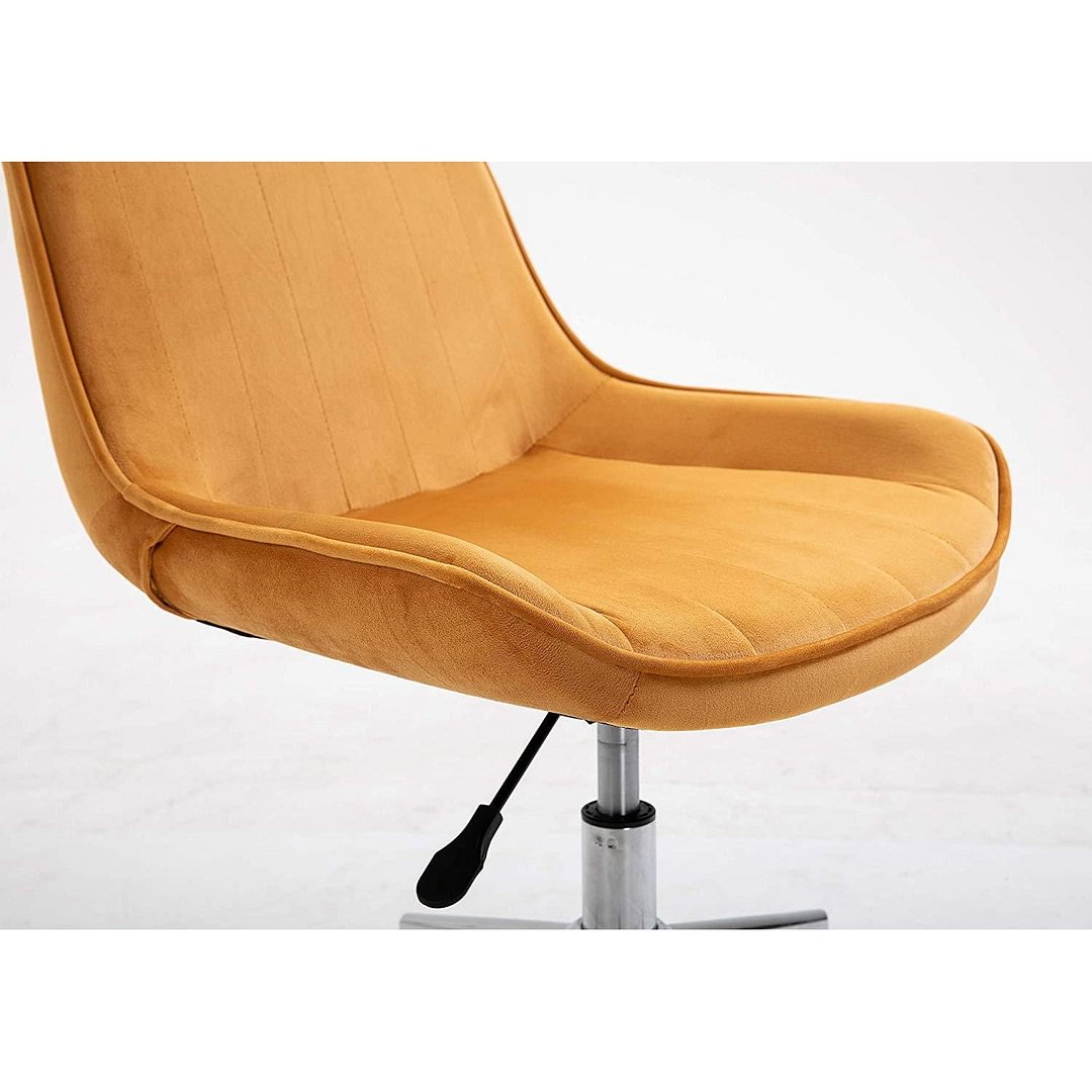 Cherry Tree Furniture Cala Mustard Yellow Colour Velvet Fabric Desk