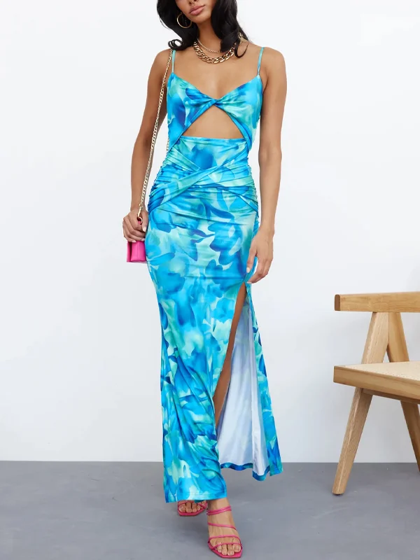 Blue Print Slip Dress