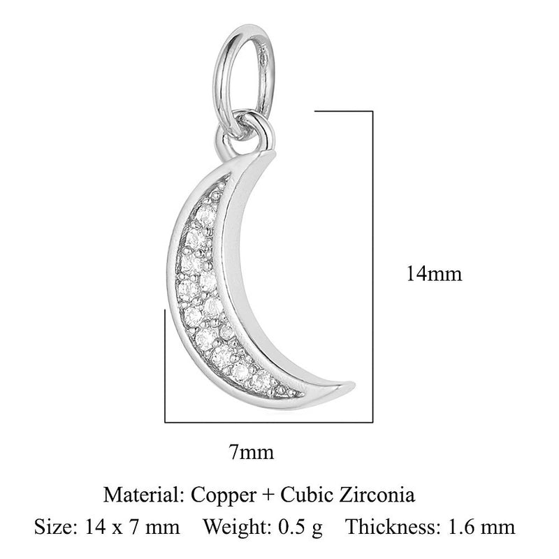 3 Pieces Copper Zircon 18K Gold Plated Pentagram Heart Shape