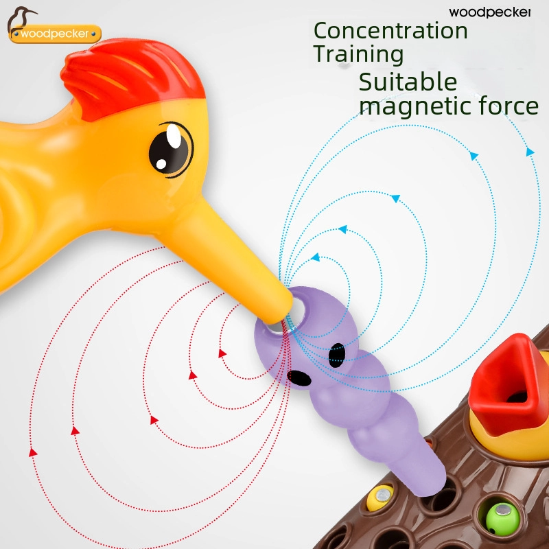 Children’s Toy Educational Early Education Fishing Worm Game Magnetic Bird Catching Worm Parent-child Interaction