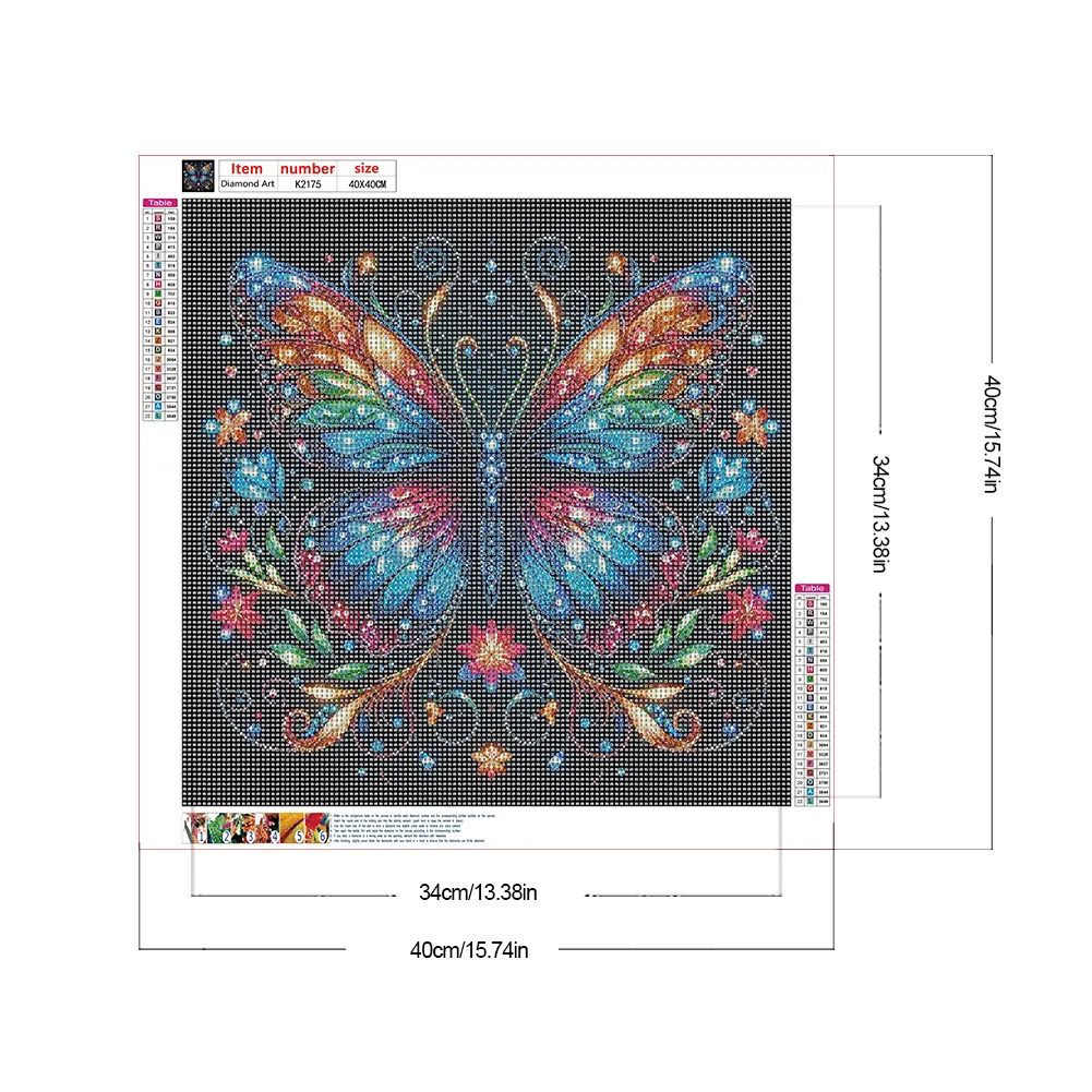 Diamond Painting - Full Round Drill - Butterfly(Canvas|40*40cm)
