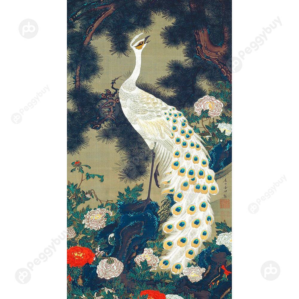 

Retro White Peafowl Picture Puzzles 1000pcs Kids Educational Jigsaw Toys, 501 Original