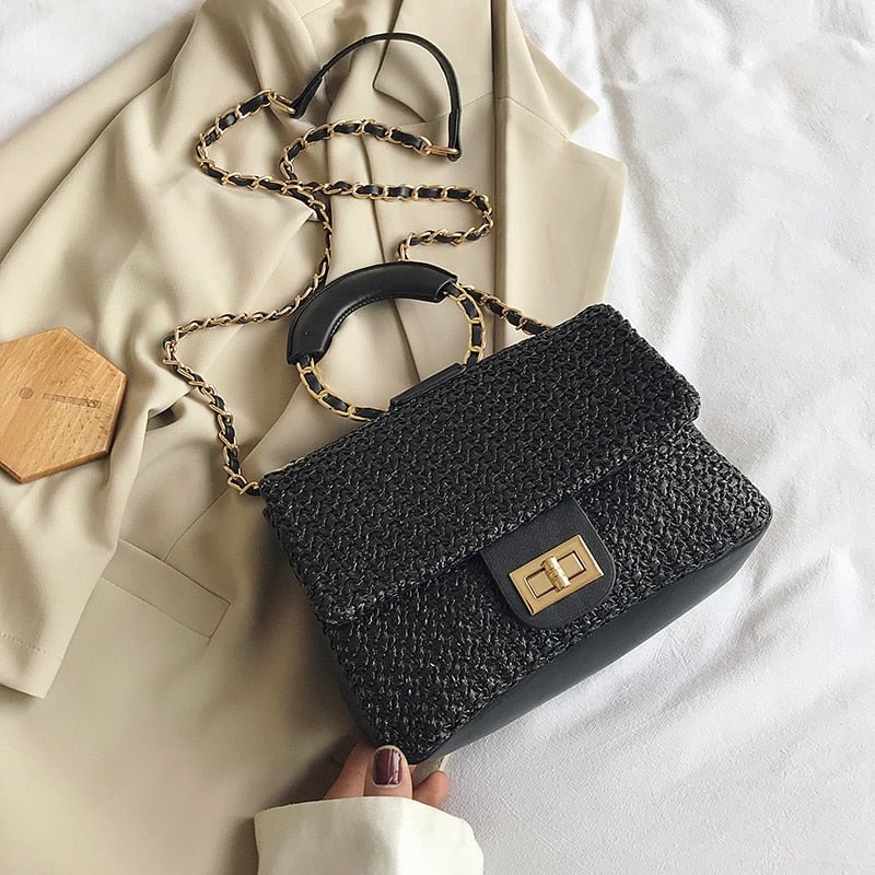 Elegant Female Weave Square Tote bag 2021 Fashion New High-quality Leather Women's Designer Handbag Chain Shoulder Messenger Bag