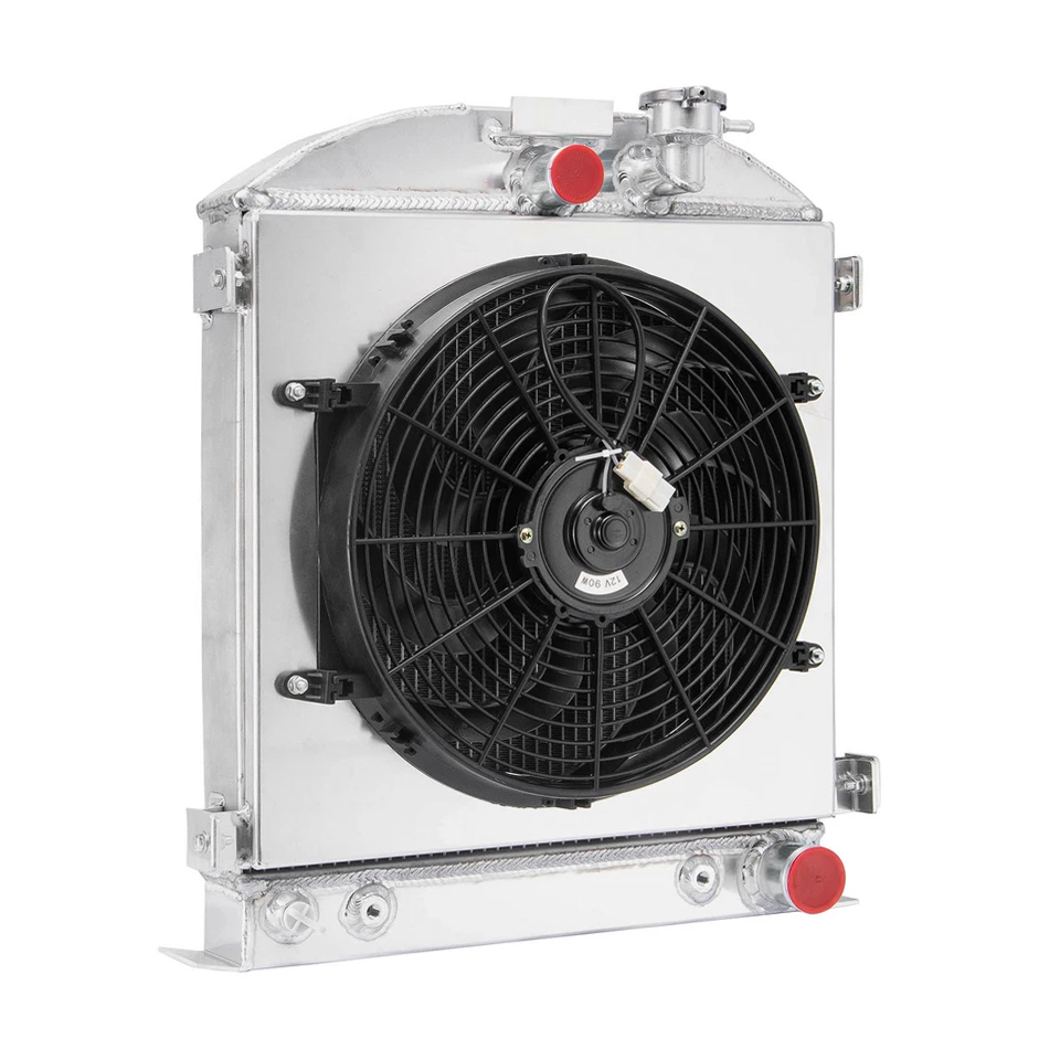 Alloyworks 4 Row Radiator Shroud Fan Fits 1939-1940 Ford-Grill-Shells 3 ...