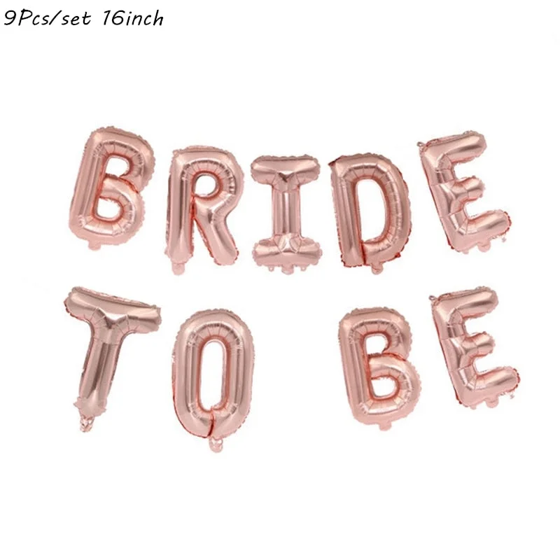 Bride To Be Theme Foil Balloon Cupcake Topper Sash Bachelorette Party Diamond Ring Foil Balloon Wedding Decoration Supplies