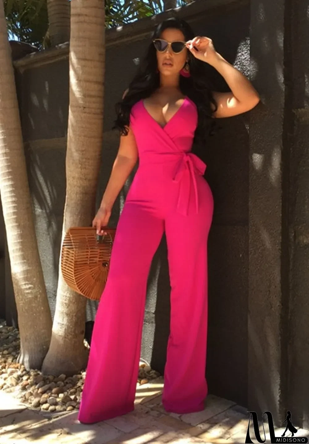 MidiSono - Army Green Backless Solid Fashion sexy Jumpsuits & Rompers