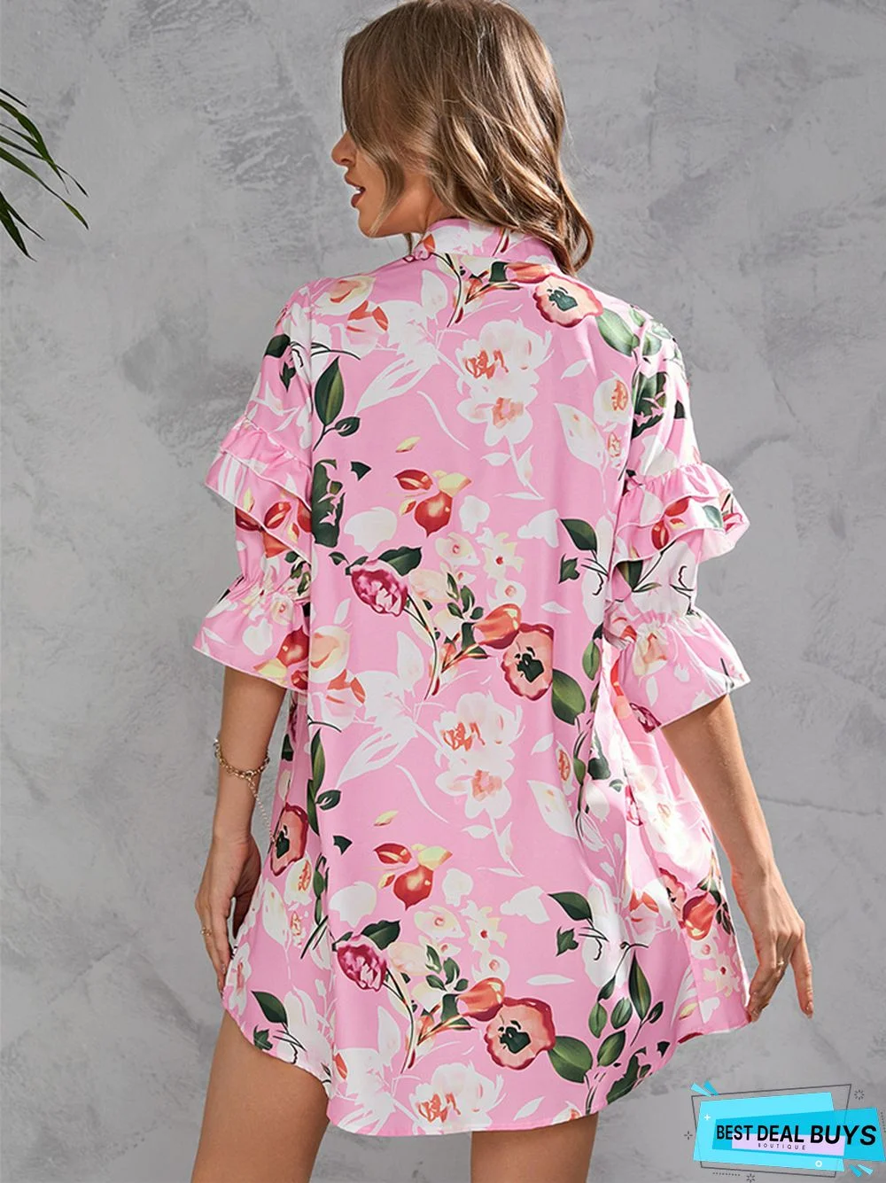 Short 5 / 4 Sleeve Print Dresses