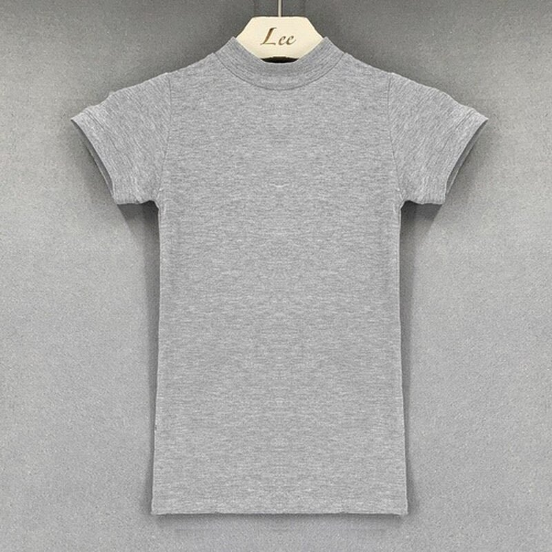 Korean White Skinny Sexy T Shirt Women Transparent Short Sleeve T-Shirt Tops Summer New Slim Office Lady Solid Tees Shirts 16074