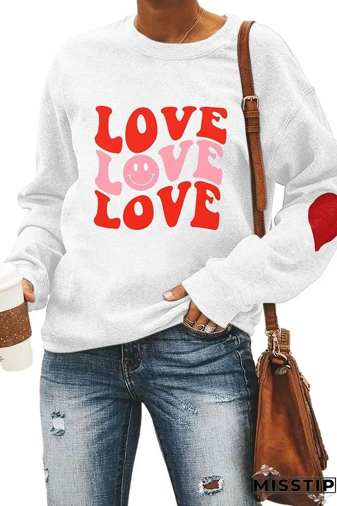 Valentines Day Heart Pullover Longsleeve Sweatshirt