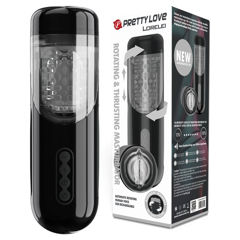 Baile Pattira Telescopic Rotating Masturbation Cup For Men Pronunciation Charging Adult Products 900t57 