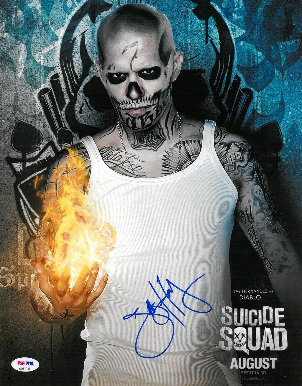 Jay Hernandez Signed Suicide Squad Autographed 11x14 Photo Poster painting PSA/DNA #AD61947