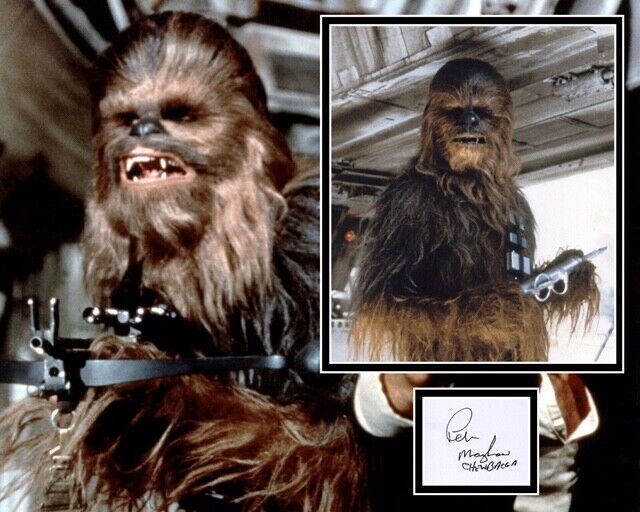 PETER MAYHEW SIGNED STAR WARS Photo Poster painting MOUNT UACC REG 242 (2) ALSO ACOA CERTIFIED