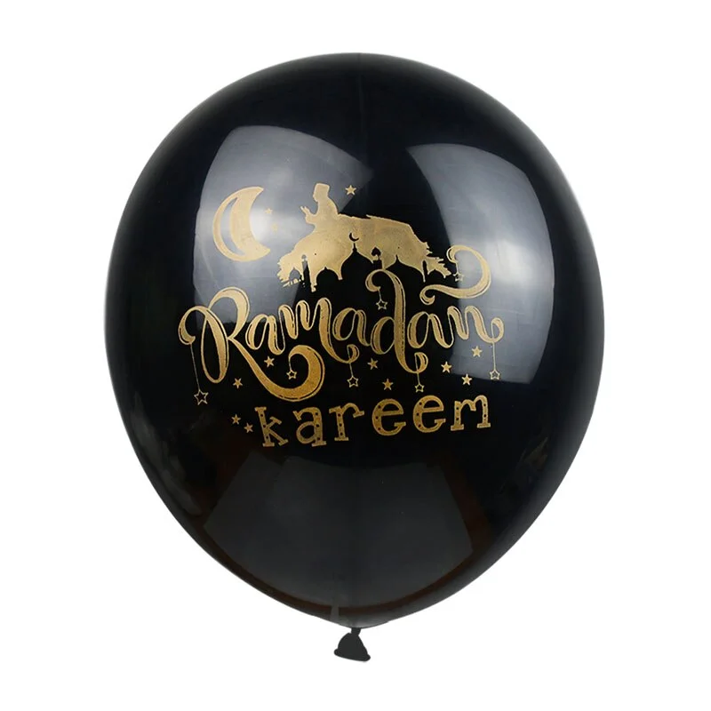10pcs Eid Mubarak Metal Latex Balloon Ramadan Kareem Decoration Air Globos Ramadan Mubarak Muslim Islamic Festival Party Decor
