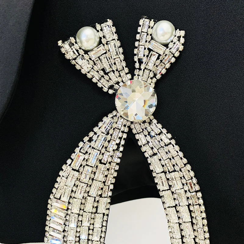 Nigikala Nigikala New Studded Bow Suit Jacket Open Half-Skirt Set