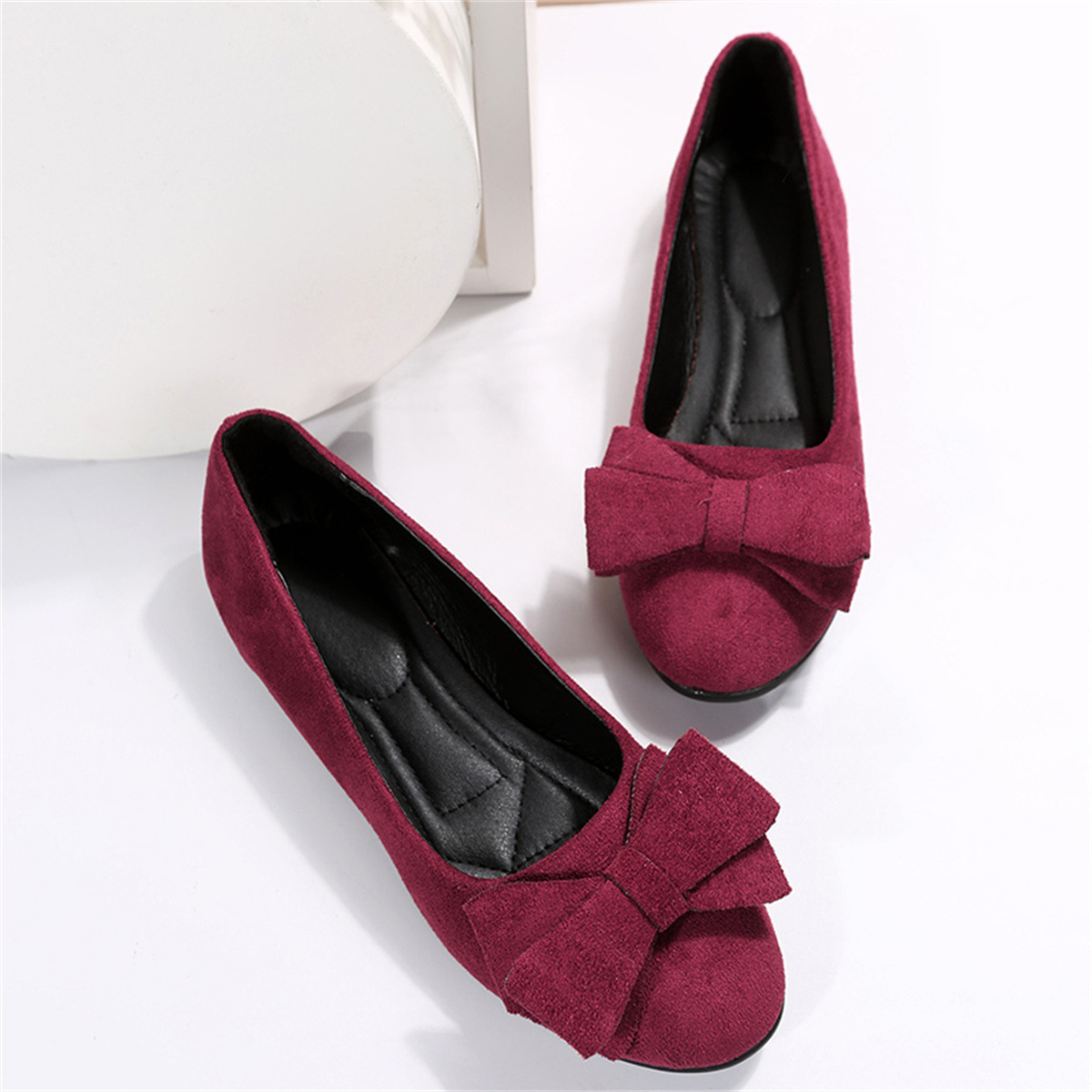 Bowknot Shoes Flat Bottom Pumps