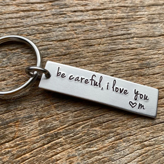 Be Careful I Love You Keychain Custom Initial for Friends Couple