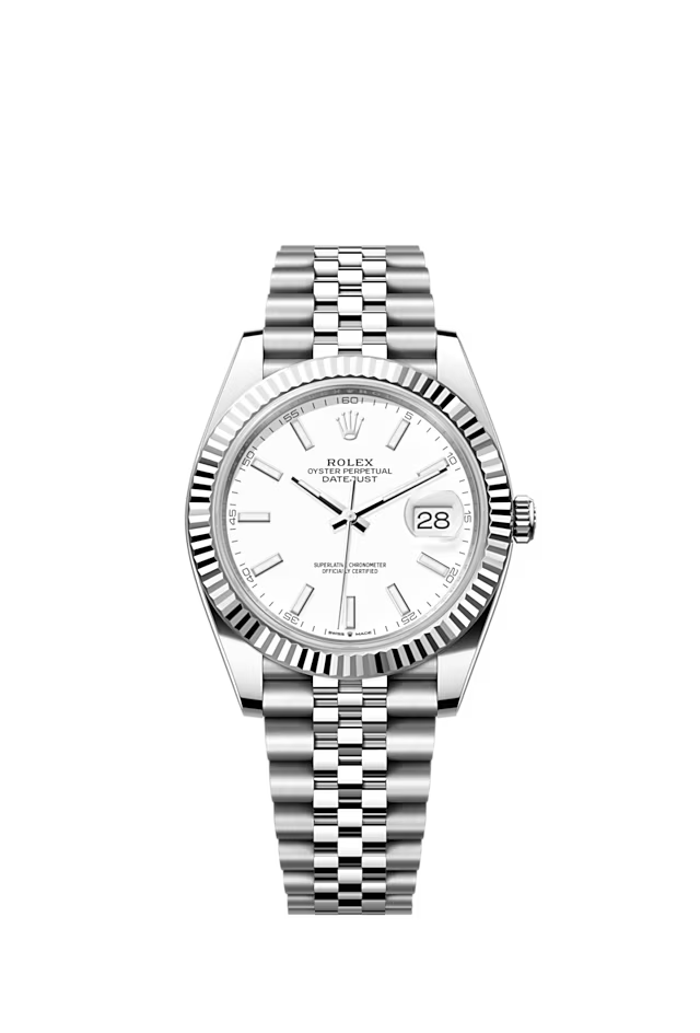 Rolex Datejust 41 Oystersteel and 18K White Gold 41 mm White Dial 126334-0010