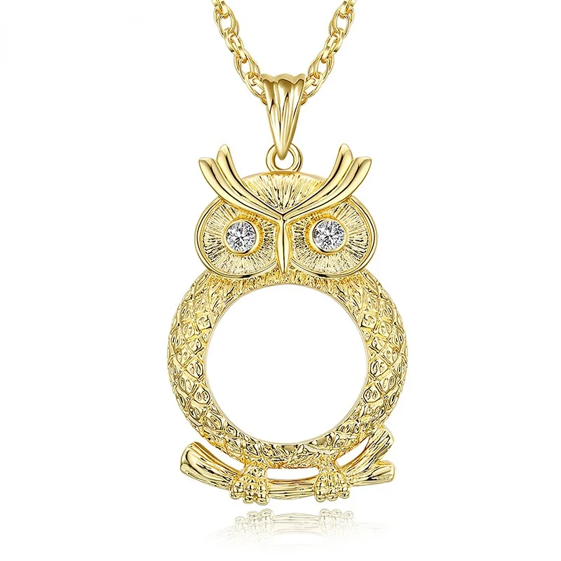 Letclo™ Owl Magnify Glass Necklace letclo Letclo