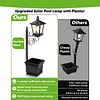 2-in-1 Solar Planter Lamp Waterproof IP54 Auto On/off Sensor 8-10 Hrs Long Lighting Solar Powered Pathway Light with Planter for Garden & Patio (No Flowers Included)